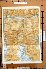 Original Old Antique Print Map