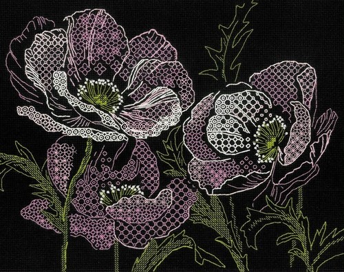 Riolis blackwork kit lace - blackwork,