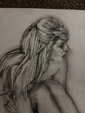 Studio Portrait Drawing Of A