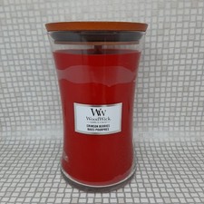 Woodwick Crimson Berries Large Jar Candle Scented Hourglass 610g Home Fragrance