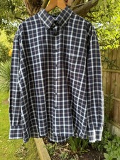 Melka 2XL 18” Shirt Blue Mix Check Buttoned Collar & Cuffs 100% Cotton Pocket