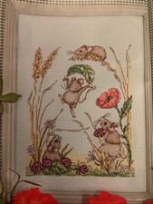 Harvest Mice Wheat Field Poppy BlackBerry Cross Stitch Chart