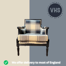 Can Deliver Modern Coach House Tartan Designer French Style Accent Chair