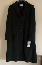 BNWT HELENE BERMAN WOOL MIX COLLEGE COAT IN BLACK XL Size 14