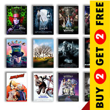 Tim Burton Movies Posters Gothic Cinema Visual Art Print Home Wall Art Décor