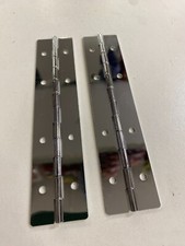 6" Piano Hinge Pair Of Plated 1 1/4" 150mm x 32mm Brass Chrome Satin Polished