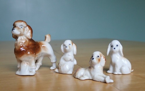 Miniature bone china dog - china,