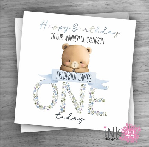 Personalised card 1st birthday - personalised,