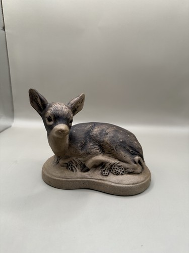 Poole pottery seated - pottery, deer