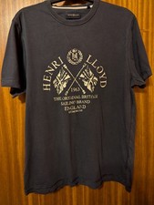Henri Lloyd Navy with White Detail Tee Shirt Size L