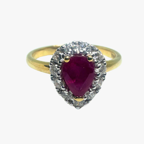 Womens 18ct yellow gold ruby - 18ct,