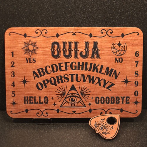 Wooden ouija board - board, —wooden