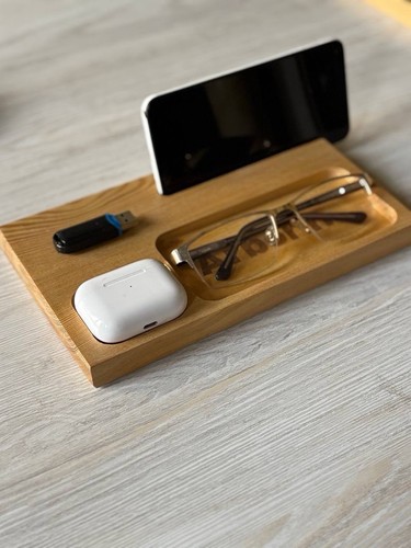 Wooden phone stand desk - wooden,