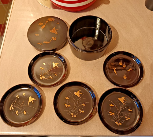 Vintage lacquer ware - vintage, coaster