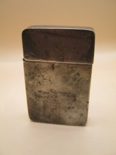 Antique Silver Cased Travel Razor - Push Click Petrol Lighter Style Case