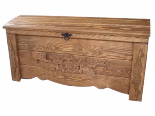 Wooden vintage blanket - blanket, trunk