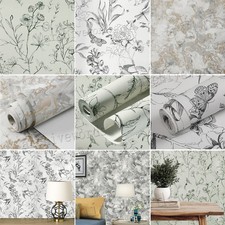 Garden Floral Wallpaper Birds Flowers Peony Orchids Natural Botanical Decor Roll