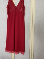 Ladies Red Silk Satin Short Nightdress UK Size 12