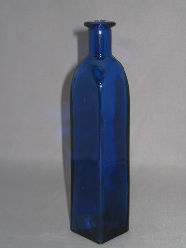 Cobalt blue glass bottle - blue, bottle.