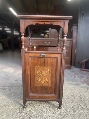 Victorian inlaid rosewood coal - inlaid,
