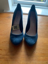 Ladies Blue Suede Shoes - size 8W (42) by NEXT