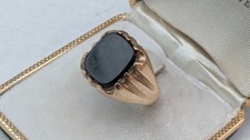 Heavy gents 9ct gold onyx