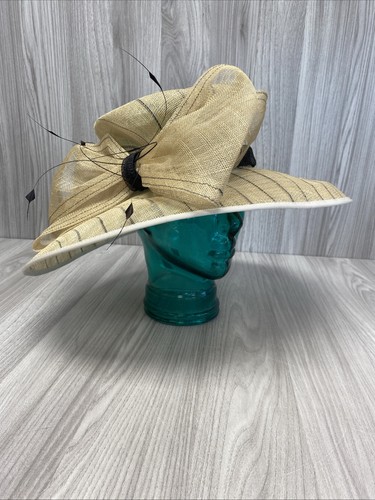Emma cream black - straw, hat