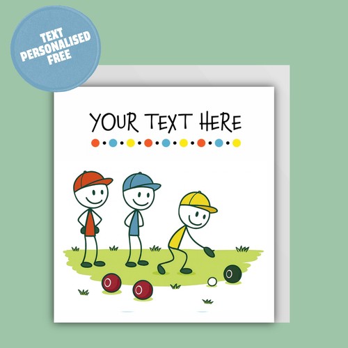 Personalised stickmen card - stickmen, 6"