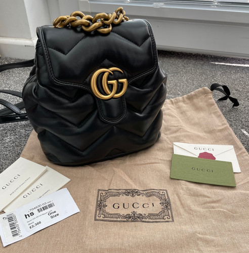 Gucci marmont black leather - gucci,