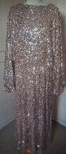 Boohoo Rose Gold Sequin Maxi