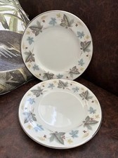 Vinewood Ridgway - White Mist - Side Plate x 2 #828344 Silver Gilt Edge 6.75"