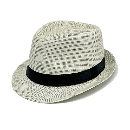 Straw fedora hat trilby cuban - fedora,
