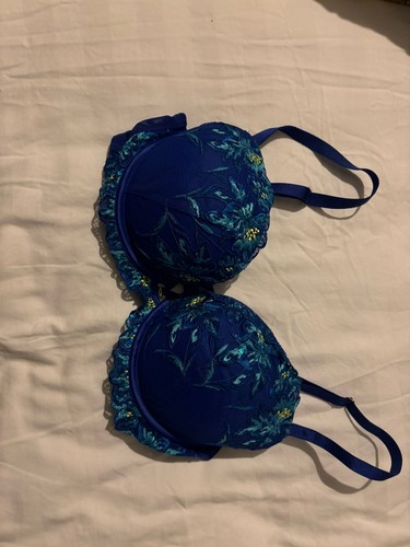 Blue floral sequin - blue,