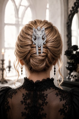 Sphynx cat gothic hairpin hair - cat,