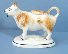 Antique Staffordshire Pottery Cow Creamer