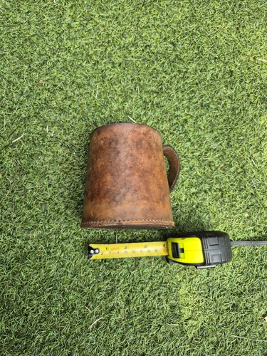 Vintage leather beer stein - leather,