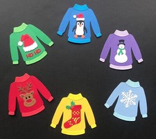 Christmas Jumper/Sweater Card Topper Die Cuts - Assembled, Various Sets of 6