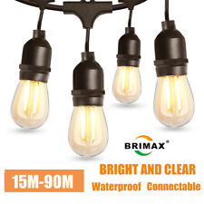 Outdoor Festoon String Lights Waterproof S14 Bulbs Christmas Party Garden Decor