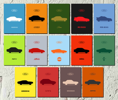 Poster ford silhouettes - ford,