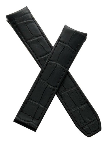 20mm black crocodile style - black, crocodile-style