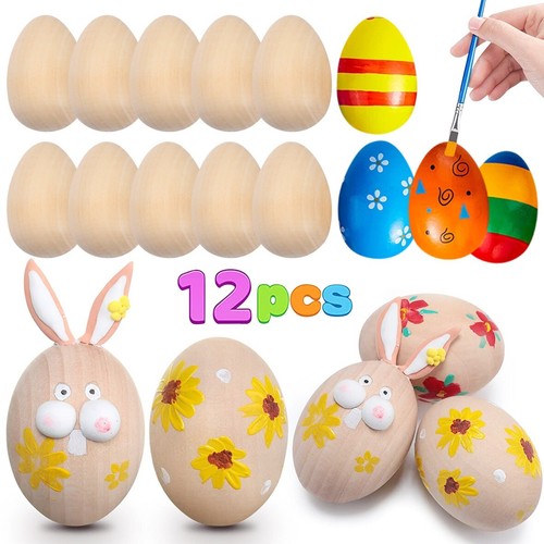12pcs wooden blank easter - wooden,