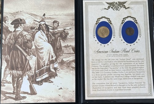 American indian head coins - head,