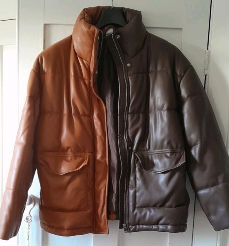 Leather puffer jacket tone - 2,