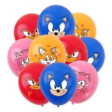 Sonic Set of 20 Latex Balloons Birthday Hedgehog Knuckles Tails Kids Party
