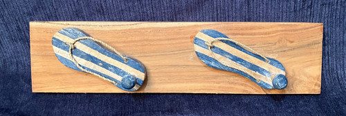 Beach themed wood sandals wall - wood,