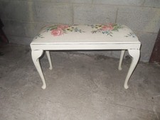 Vintage Peerart Long  Piano / Dressing Table Stool  / seat Tapestry Style