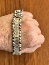 Silver Tone Beaded Coin