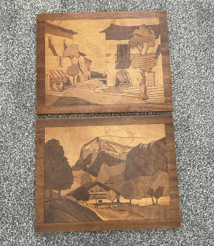 Vintage wooden marquetry - vintage,