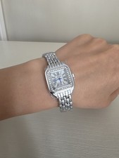 Ladies Silver Watch High Quality Designer zircon Watch Stainless Steel Quartz