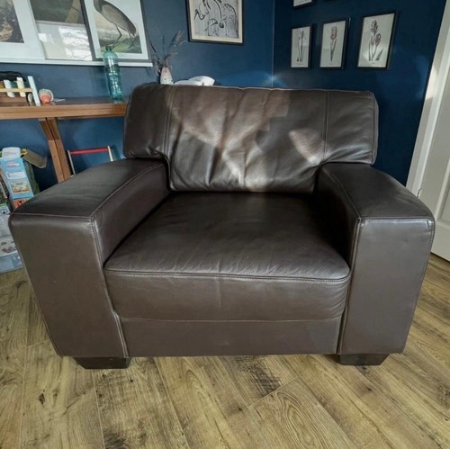 Brown leather armchair - leather,